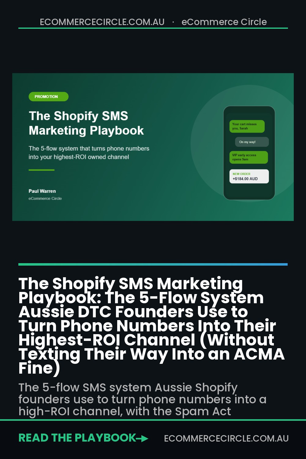 The Shopify SMS Marketing Playbook: The 5-Flow System Aussie DTC Founders Use to Turn Phone Numbers Into Their Highest-ROI Channel (Without Texting Their Way Into an ACMA Fine)