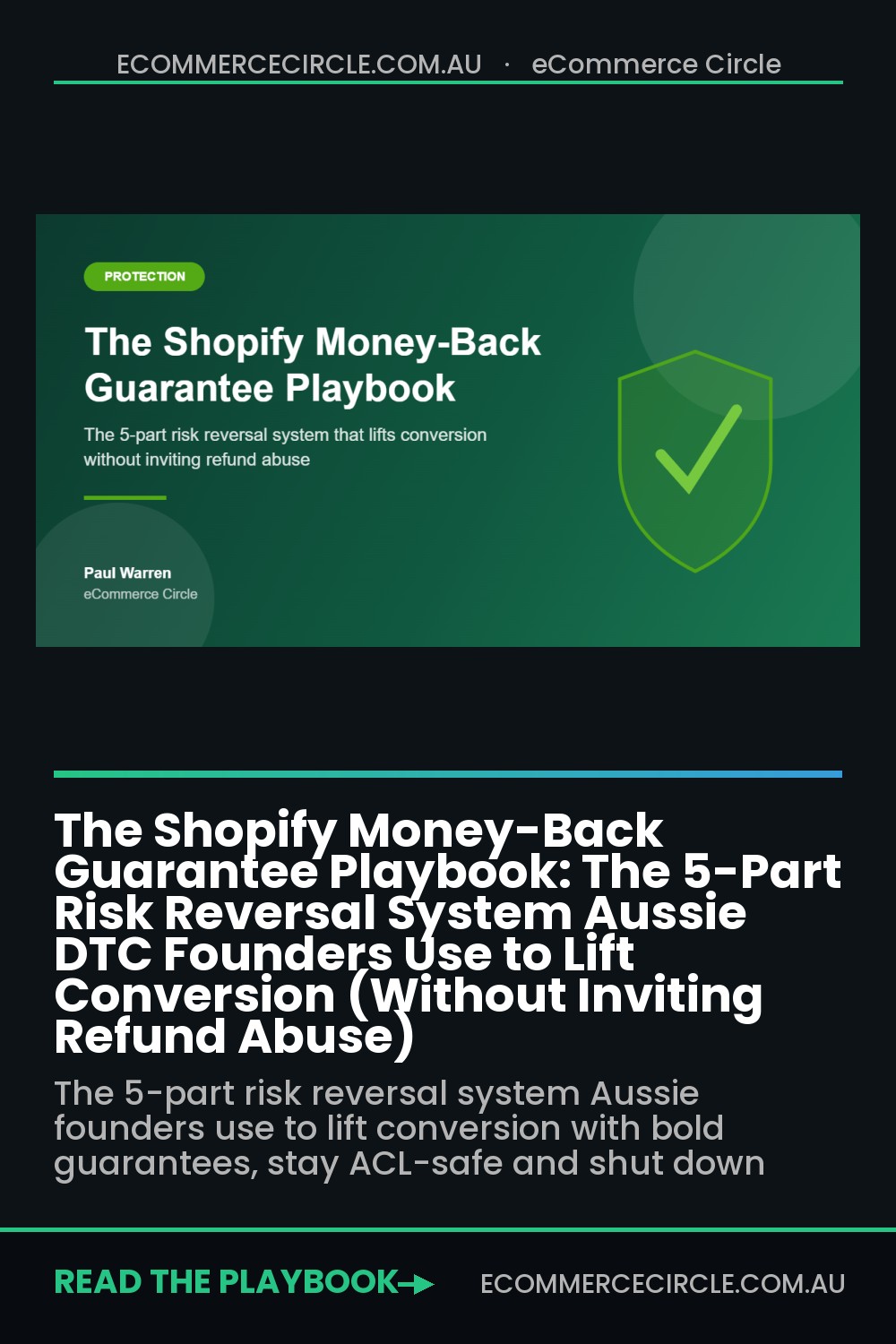 The Shopify Money-Back Guarantee Playbook: The 5-Part Risk Reversal System Aussie DTC Founders Use to Lift Conversion (Without Inviting Refund Abuse)