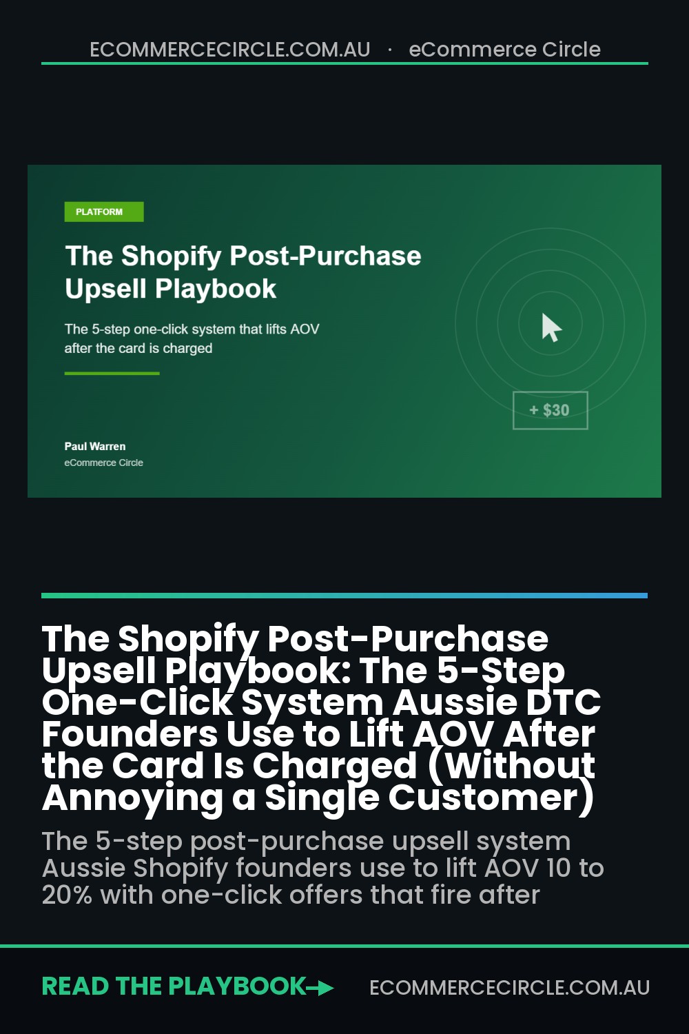 The Shopify Post-Purchase Upsell Playbook: The 5-Step One-Click System Aussie DTC Founders Use to Lift AOV After the Card Is Charged (Without Annoying a Single Customer)