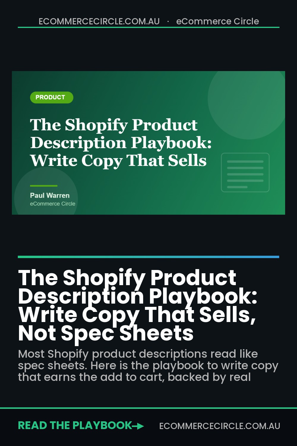 The Shopify Product Description Playbook: Write Copy That Sells, Not Spec Sheets