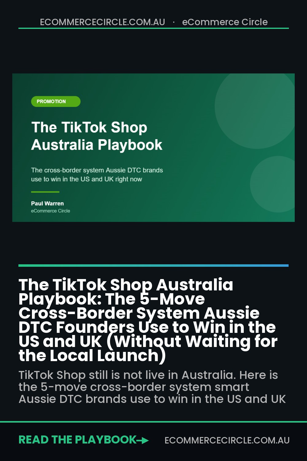 The TikTok Shop Australia Playbook: The 5-Move Cross-Border System Aussie DTC Founders Use to Win in the US and UK (Without Waiting for the Local Launch)