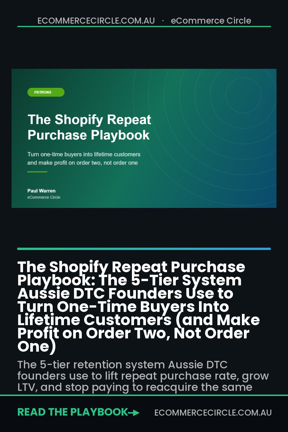 The Shopify Repeat Purchase Playbook: The 5-Tier System Aussie DTC Founders Use to Turn One-Time Buyers Into Lifetime Customers (and Make Profit on Order Two, Not Order One)