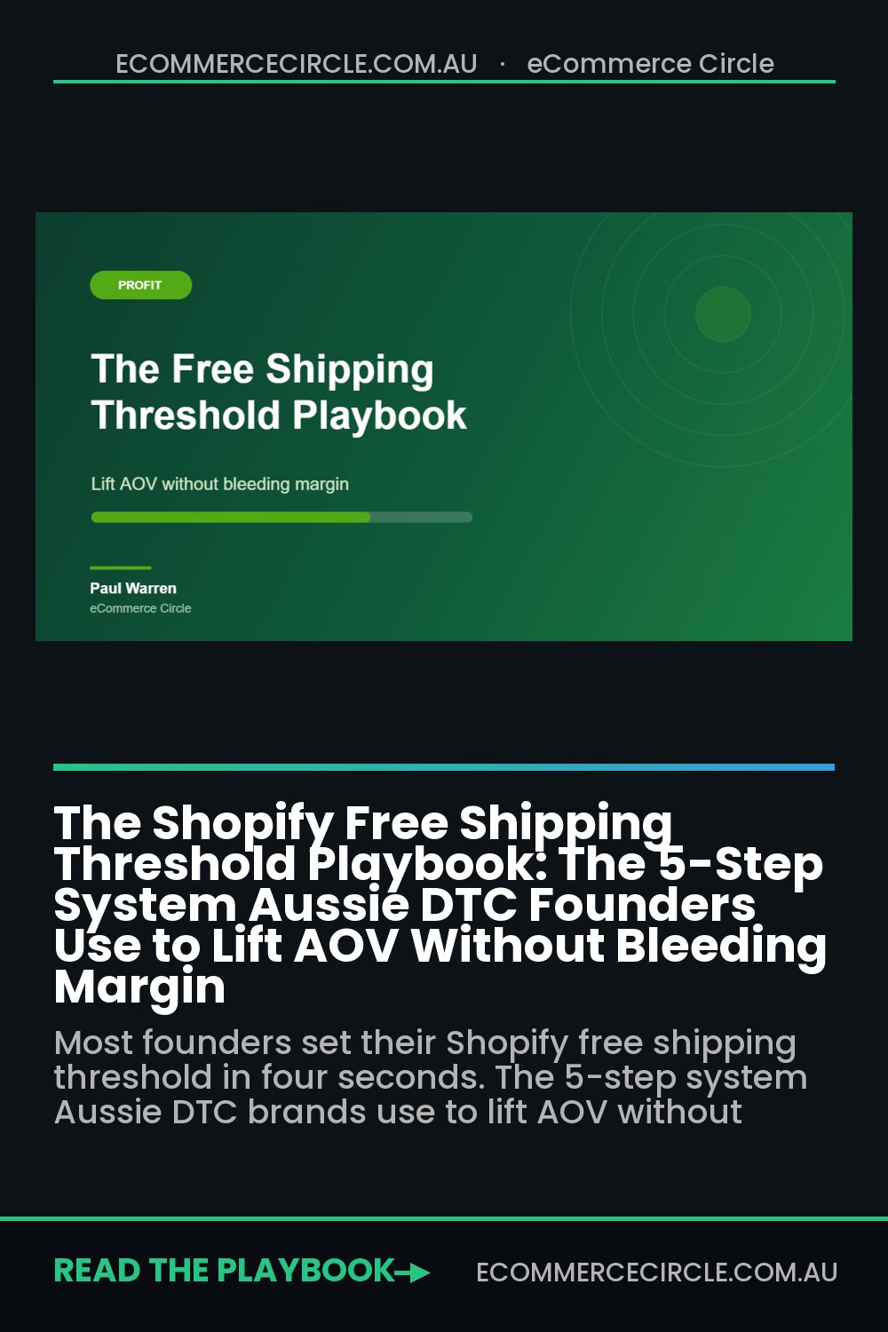 The Shopify Free Shipping Threshold Playbook: The 5-Step System Aussie DTC Founders Use to Lift AOV Without Bleeding Margin