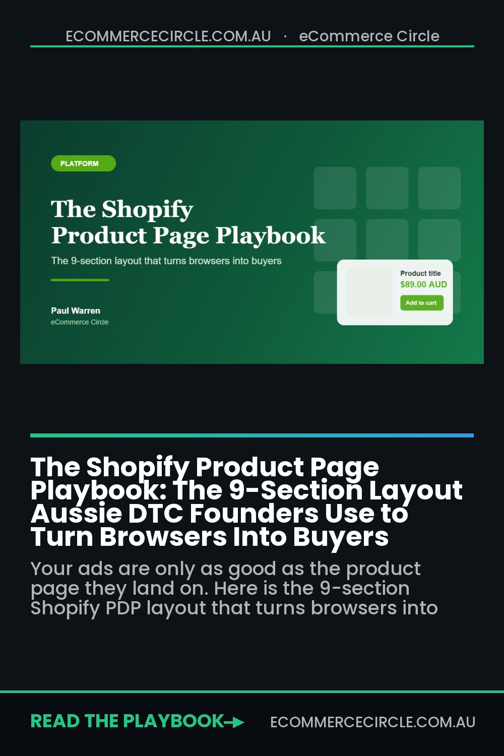 The Shopify Product Page Playbook: The 9-Section Layout Aussie DTC Founders Use to Turn Browsers Into Buyers