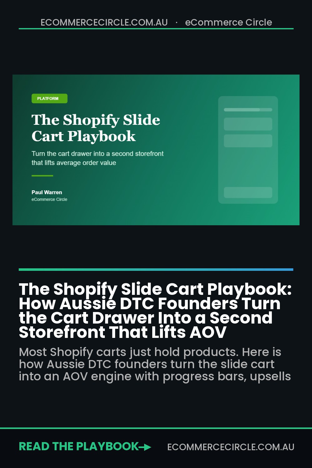 The Shopify Slide Cart Playbook: How Aussie DTC Founders Turn the Cart Drawer Into a Second Storefront That Lifts AOV