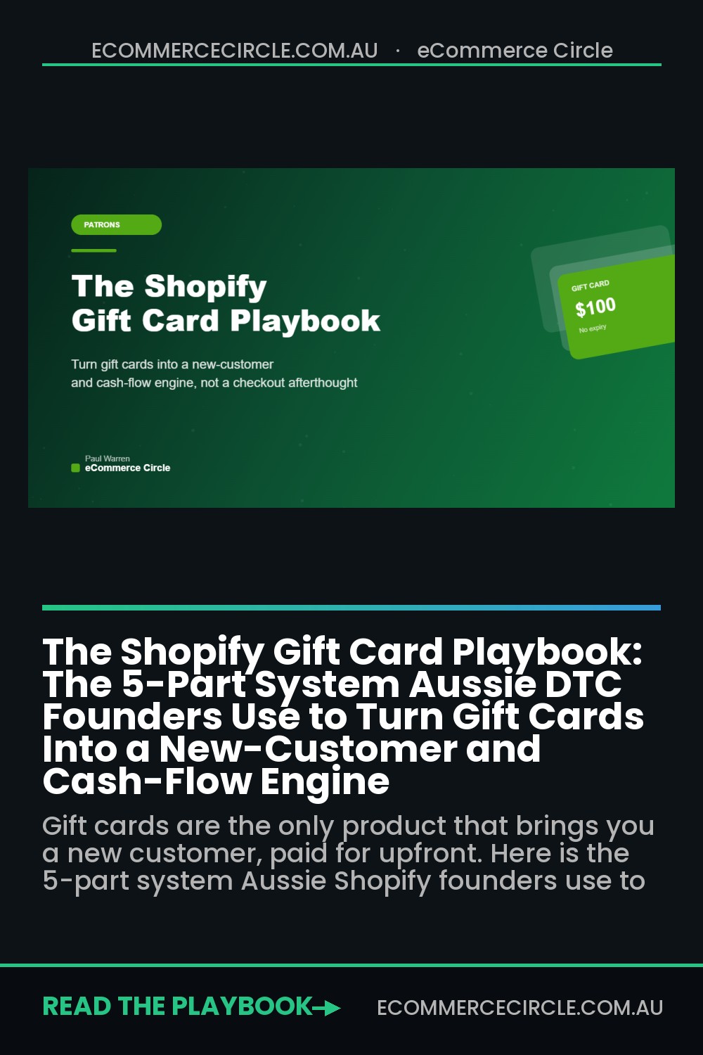 The Shopify Gift Card Playbook: The 5-Part System Aussie DTC Founders Use to Turn Gift Cards Into a New-Customer and Cash-Flow Engine