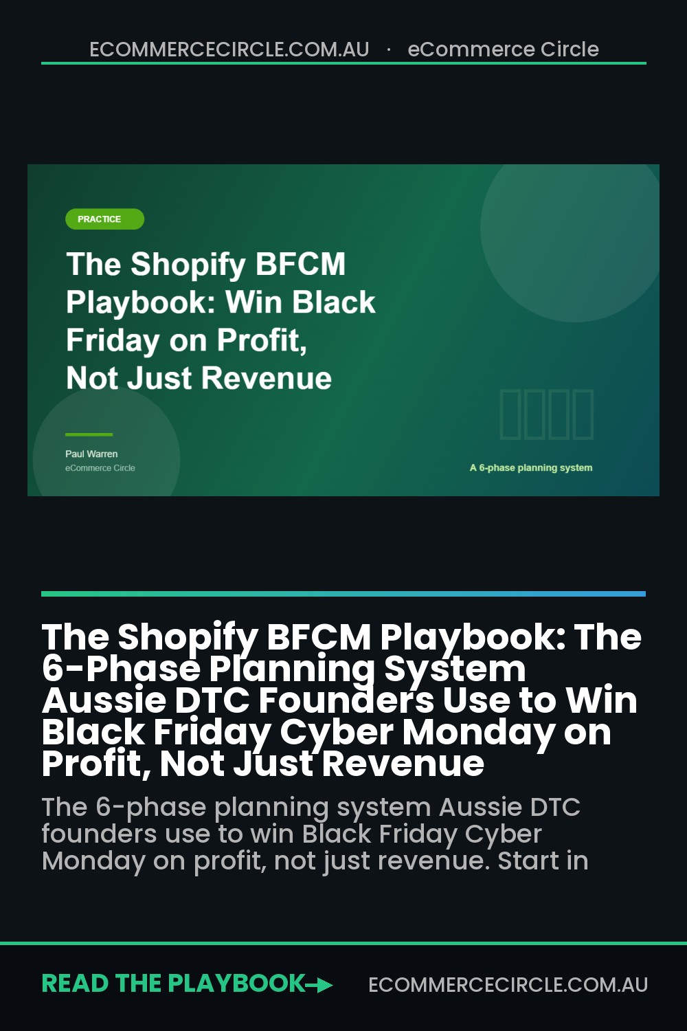 The Shopify BFCM Playbook: The 6-Phase Planning System Aussie DTC Founders Use to Win Black Friday Cyber Monday on Profit, Not Just Revenue