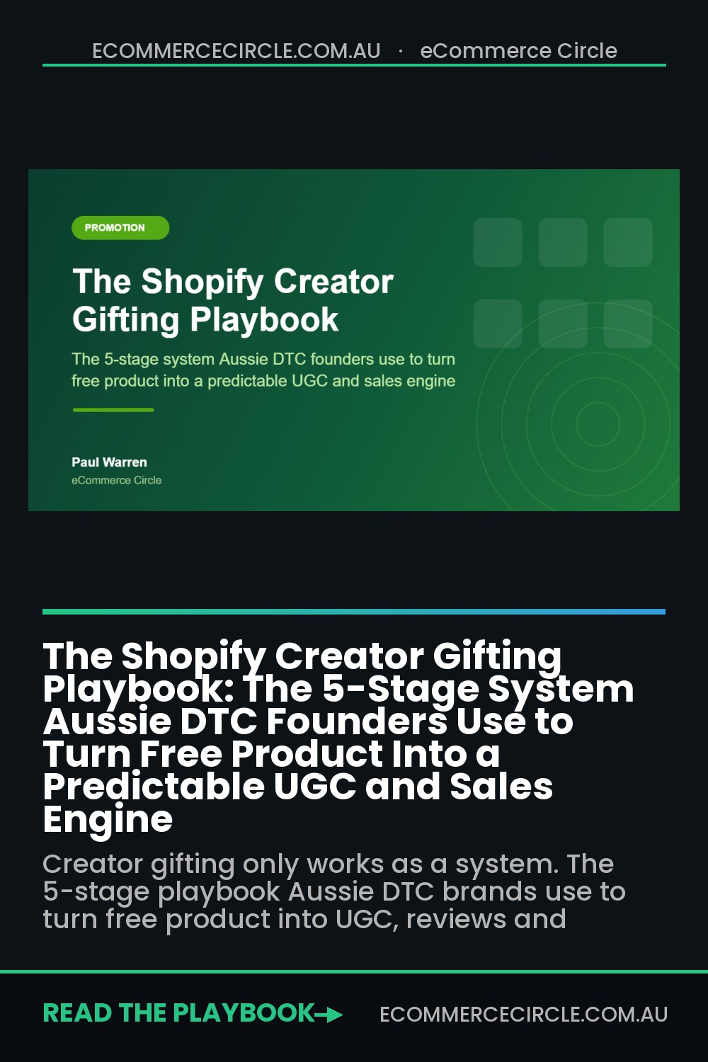 The Shopify Creator Gifting Playbook: The 5-Stage System Aussie DTC Founders Use to Turn Free Product Into a Predictable UGC and Sales Engine