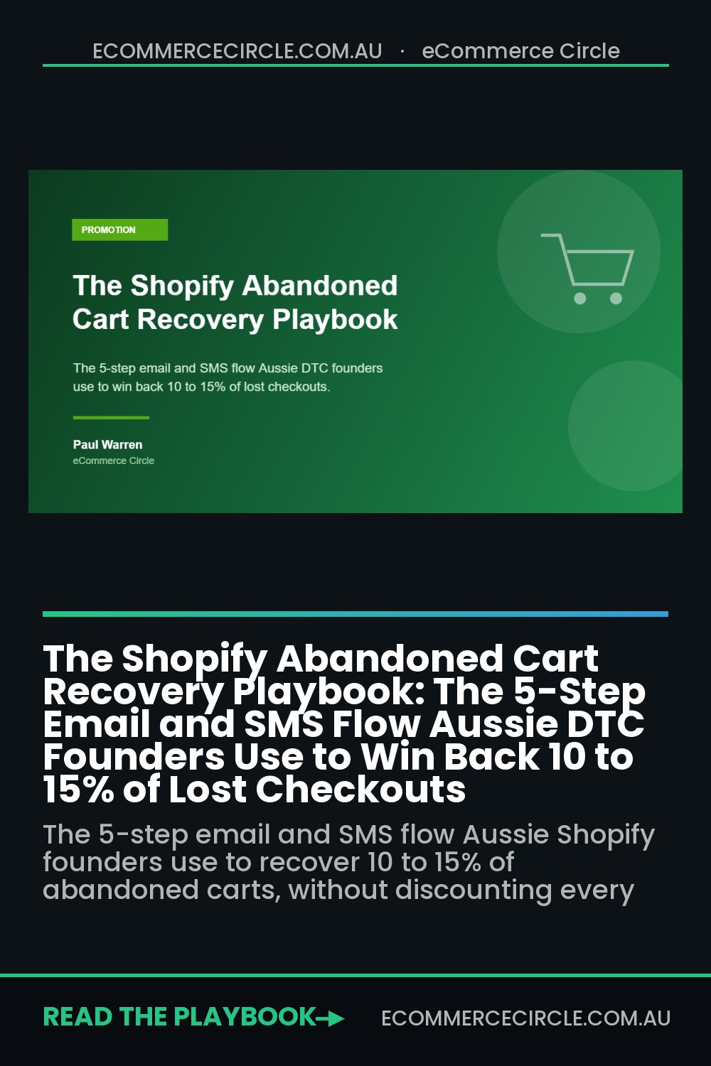The Shopify Abandoned Cart Recovery Playbook: The 5-Step Email and SMS Flow Aussie DTC Founders Use to Win Back 10 to 15% of Lost Checkouts