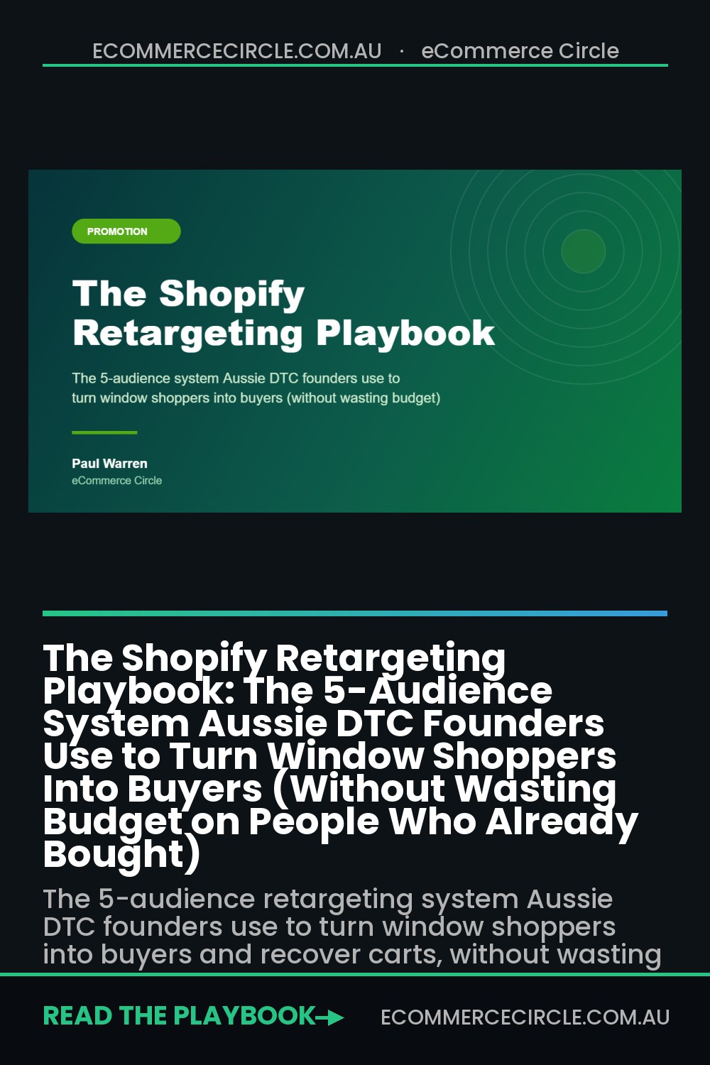The Shopify Retargeting Playbook: The 5-Audience System Aussie DTC Founders Use to Turn Window Shoppers Into Buyers (Without Wasting Budget on People Who Already Bought)