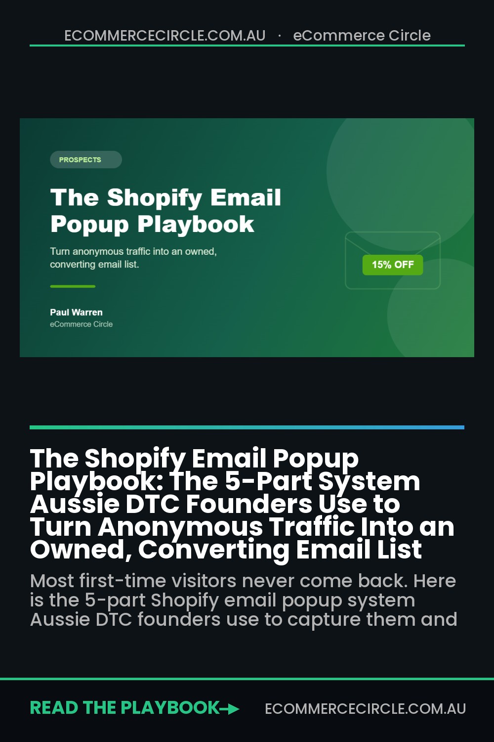 The Shopify Email Popup Playbook: The 5-Part System Aussie DTC Founders Use to Turn Anonymous Traffic Into an Owned, Converting Email List