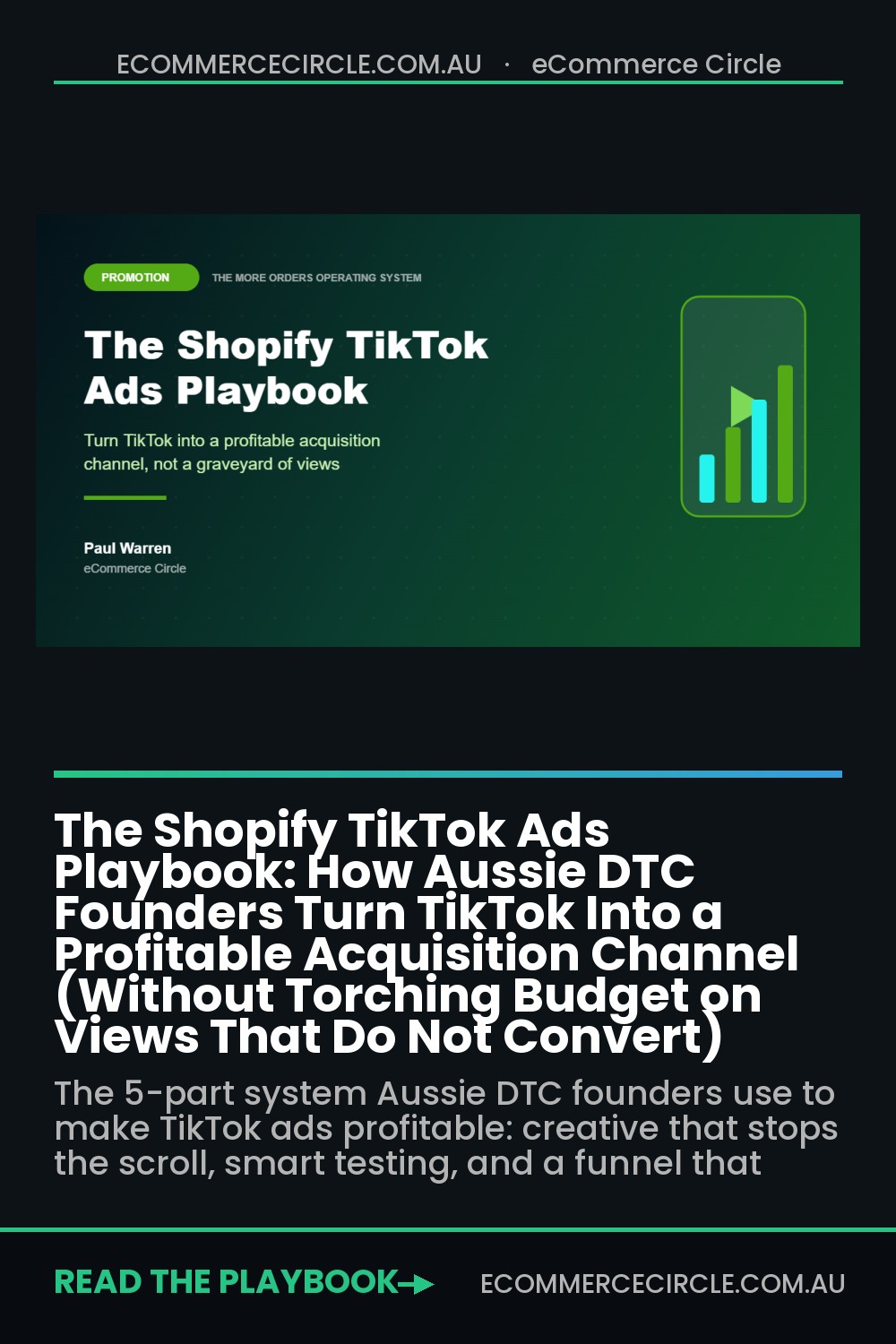 The Shopify TikTok Ads Playbook: How Aussie DTC Founders Turn TikTok Into a Profitable Acquisition Channel (Without Torching Budget on Views That Do Not Convert)