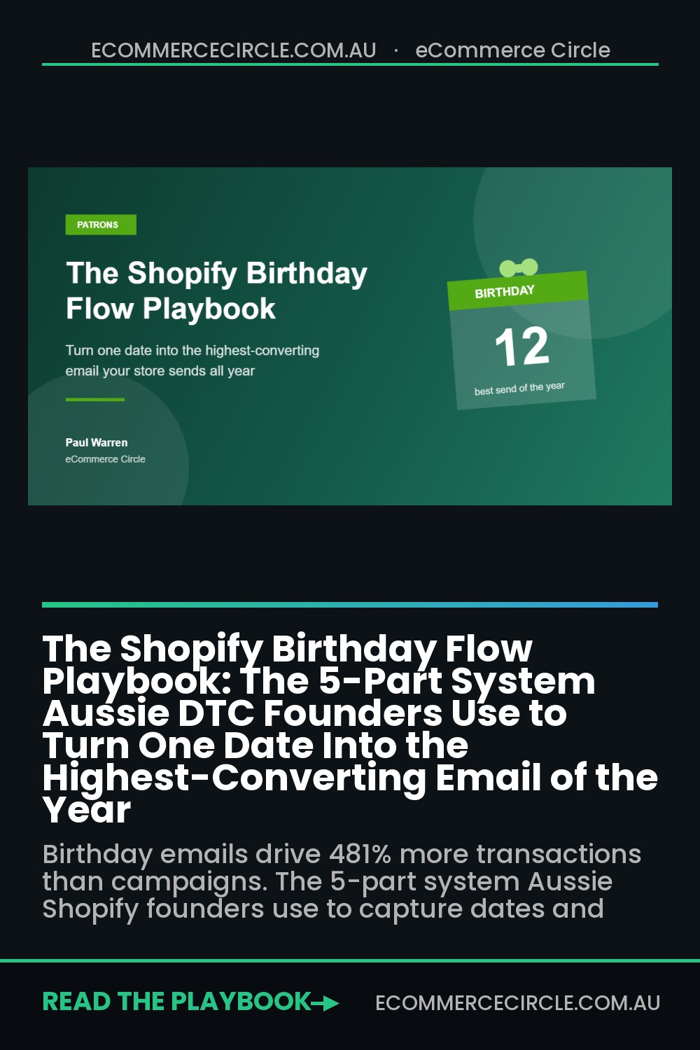 The Shopify Birthday Flow Playbook: The 5-Part System Aussie DTC Founders Use to Turn One Date Into the Highest-Converting Email of the Year