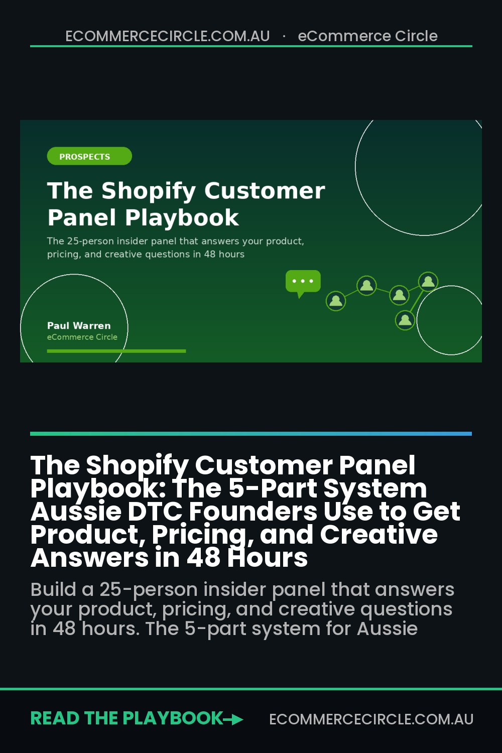The Shopify Customer Panel Playbook: The 5-Part System Aussie DTC Founders Use to Get Product, Pricing, and Creative Answers in 48 Hours