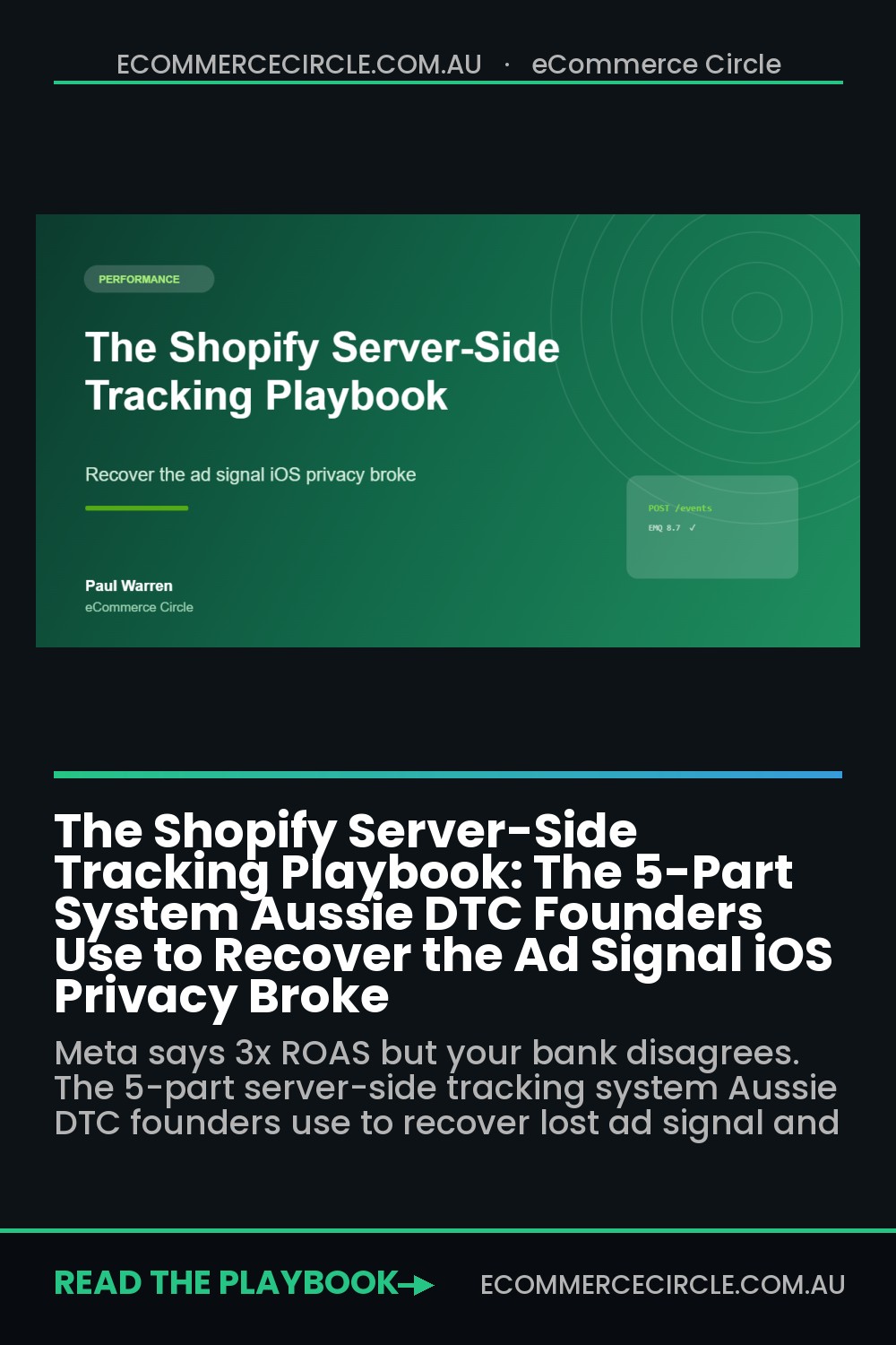 The Shopify Server-Side Tracking Playbook: The 5-Part System Aussie DTC Founders Use to Recover the Ad Signal iOS Privacy Broke