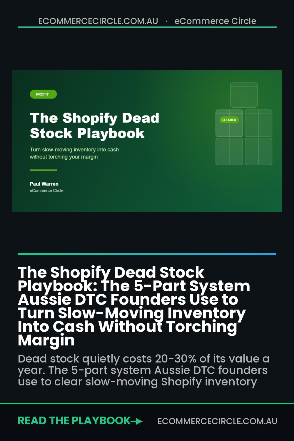 The Shopify Dead Stock Playbook: The 5-Part System Aussie DTC Founders Use to Turn Slow-Moving Inventory Into Cash Without Torching Margin