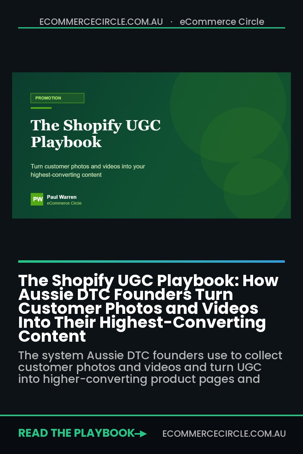 The Shopify UGC Playbook: How Aussie DTC Founders Turn Customer Photos and Videos Into Their Highest-Converting Content