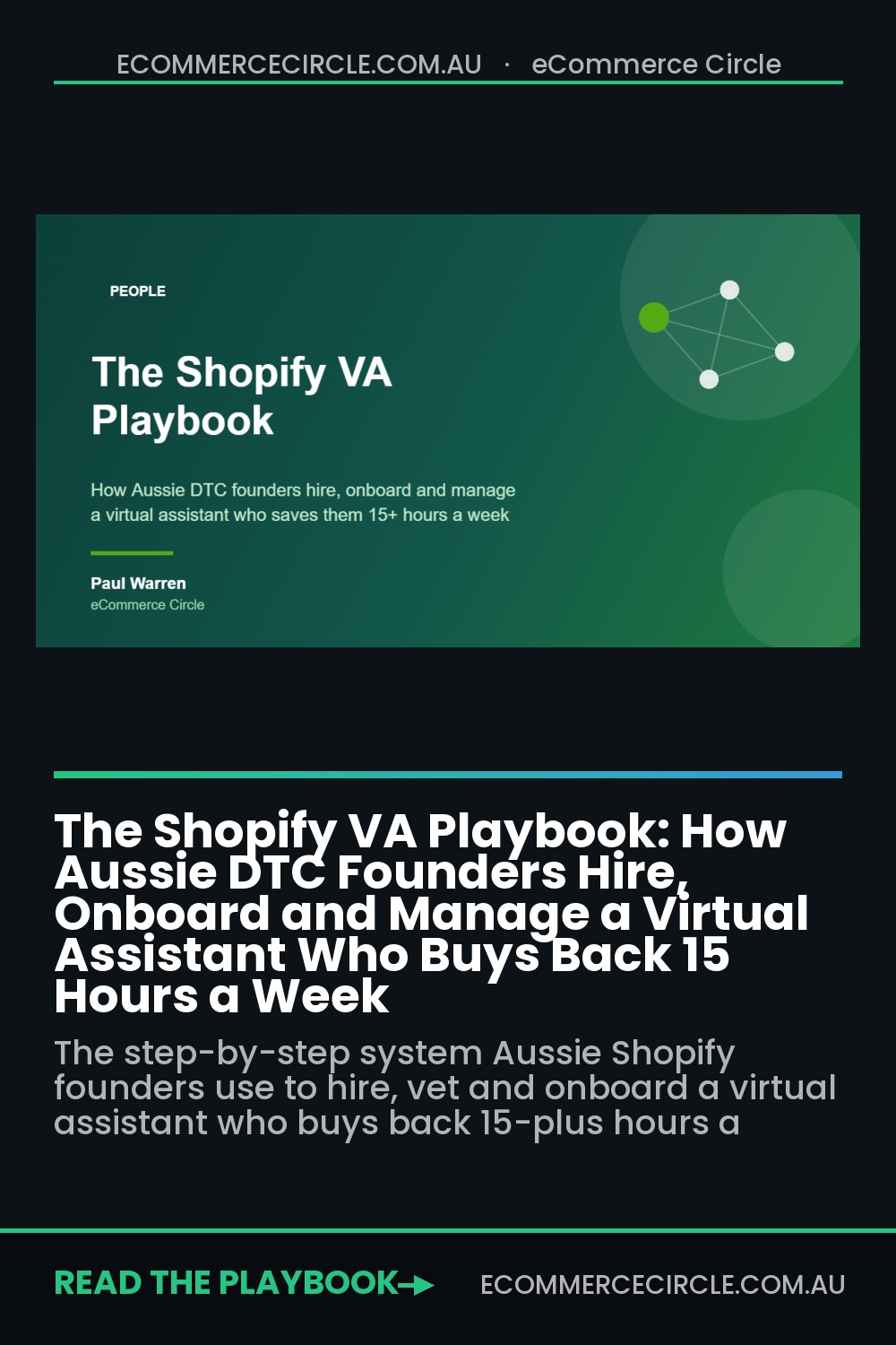 The Shopify VA Playbook: How Aussie DTC Founders Hire, Onboard and Manage a Virtual Assistant Who Buys Back 15 Hours a Week