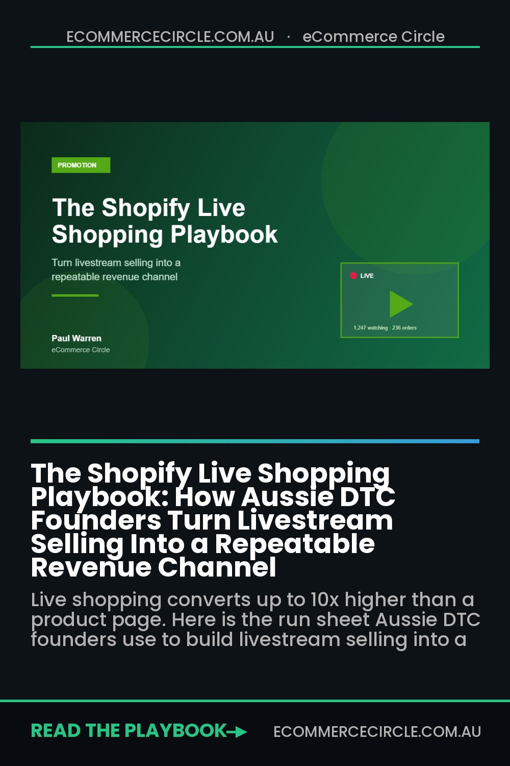 The Shopify Live Shopping Playbook: How Aussie DTC Founders Turn Livestream Selling Into a Repeatable Revenue Channel