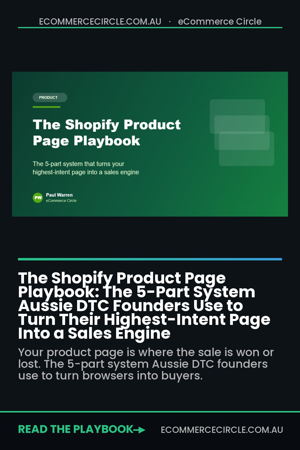 The Shopify Product Page Playbook: The 5-Part System Aussie DTC Founders Use to Turn Their Highest-Intent Page Into a Sales Engine