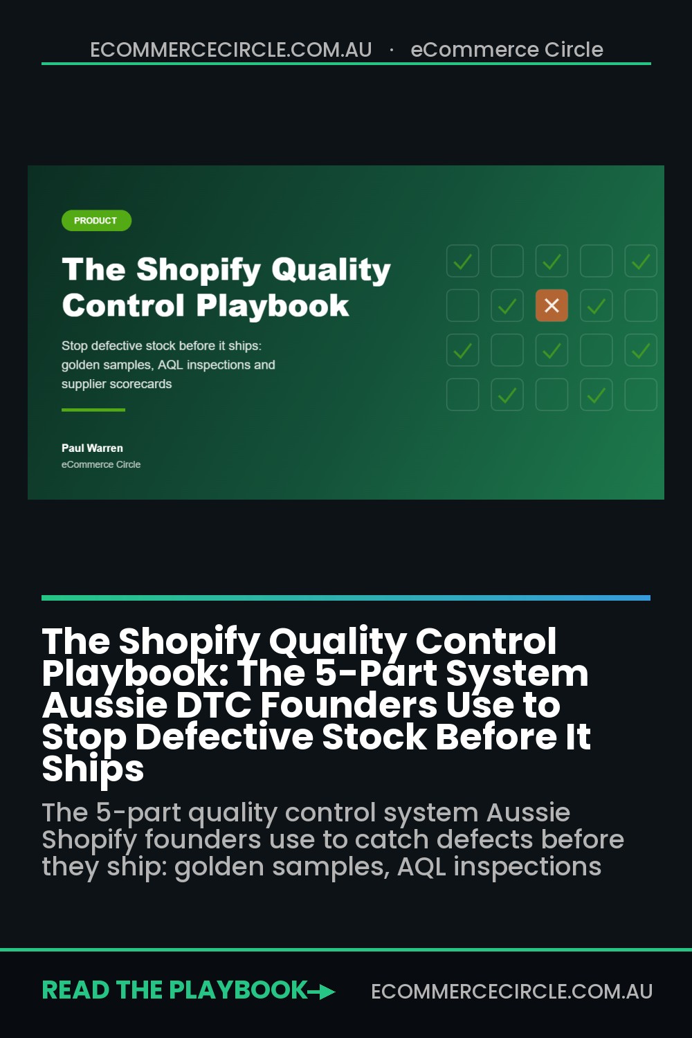 The Shopify Quality Control Playbook: The 5-Part System Aussie DTC Founders Use to Stop Defective Stock Before It Ships