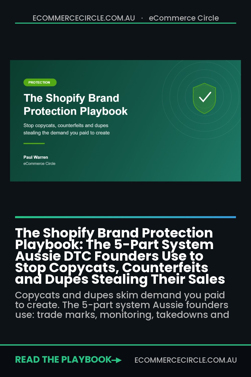 The Shopify Brand Protection Playbook: The 5-Part System Aussie DTC Founders Use to Stop Copycats, Counterfeits and Dupes Stealing Their Sales