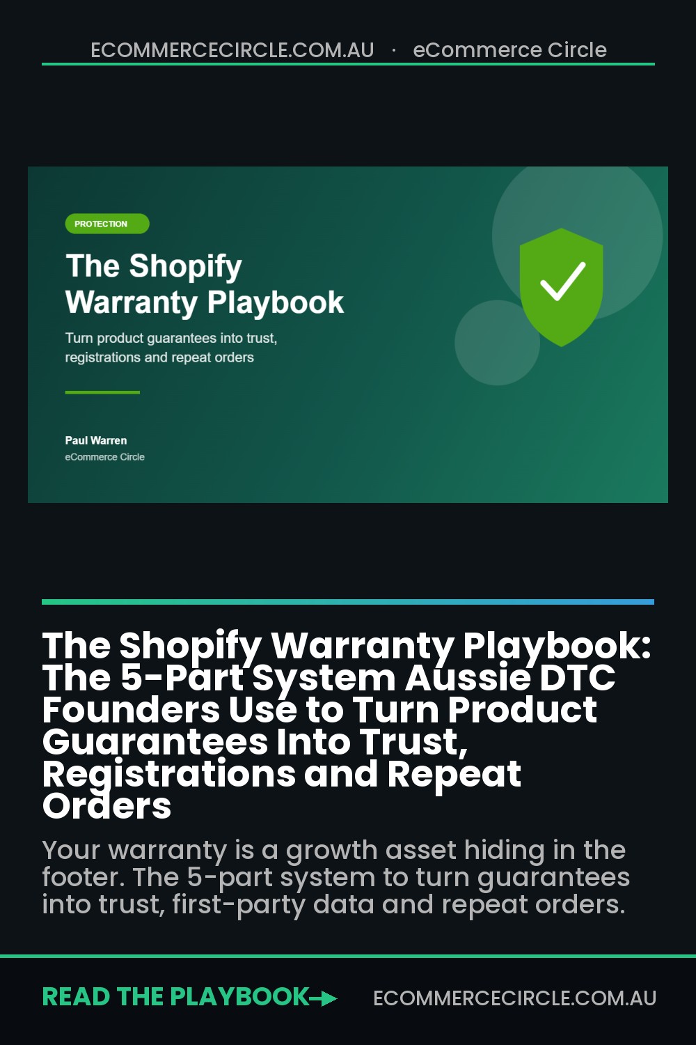 The Shopify Warranty Playbook: The 5-Part System Aussie DTC Founders Use to Turn Product Guarantees Into Trust, Registrations and Repeat Orders