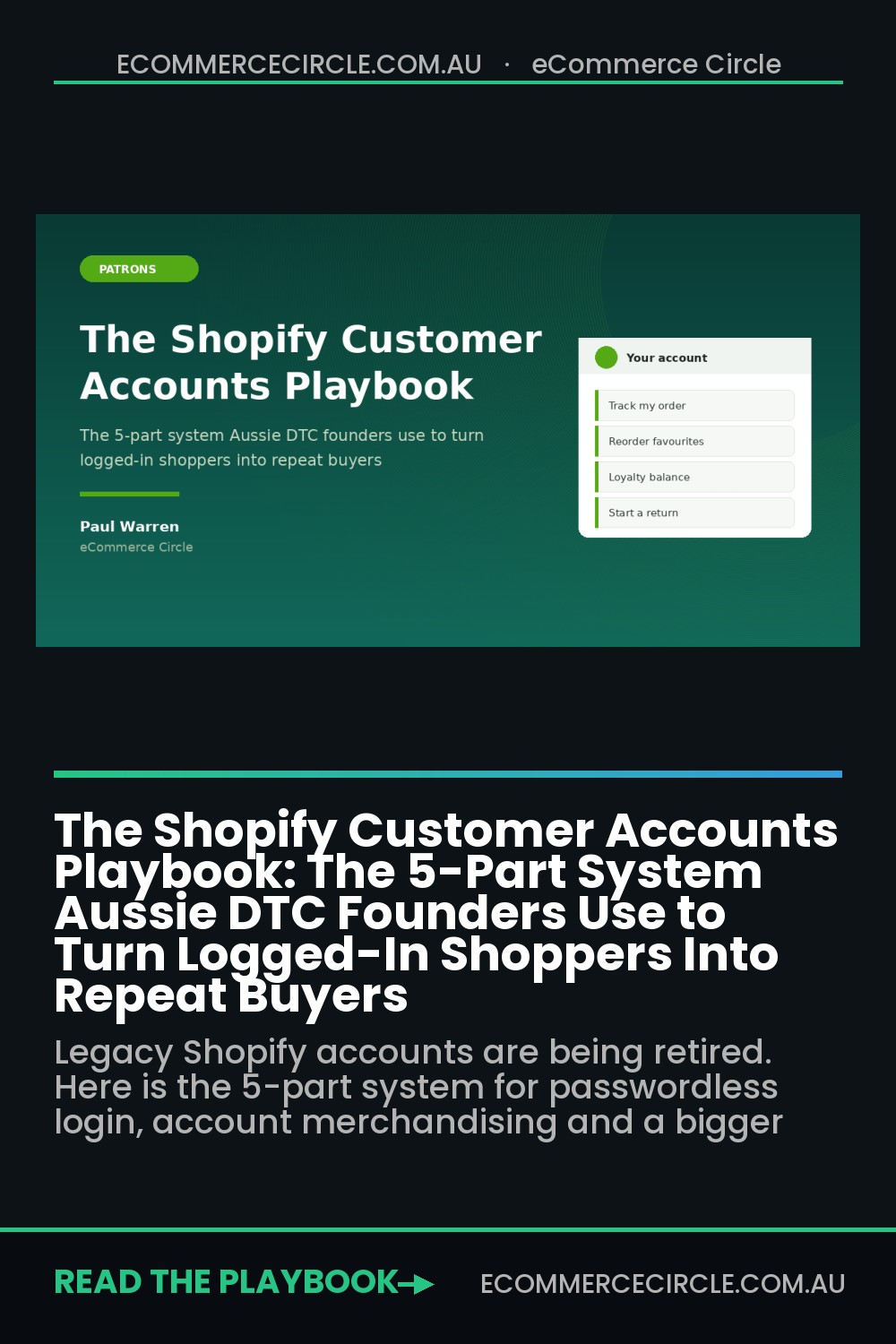 The Shopify Customer Accounts Playbook: The 5-Part System Aussie DTC Founders Use to Turn Logged-In Shoppers Into Repeat Buyers