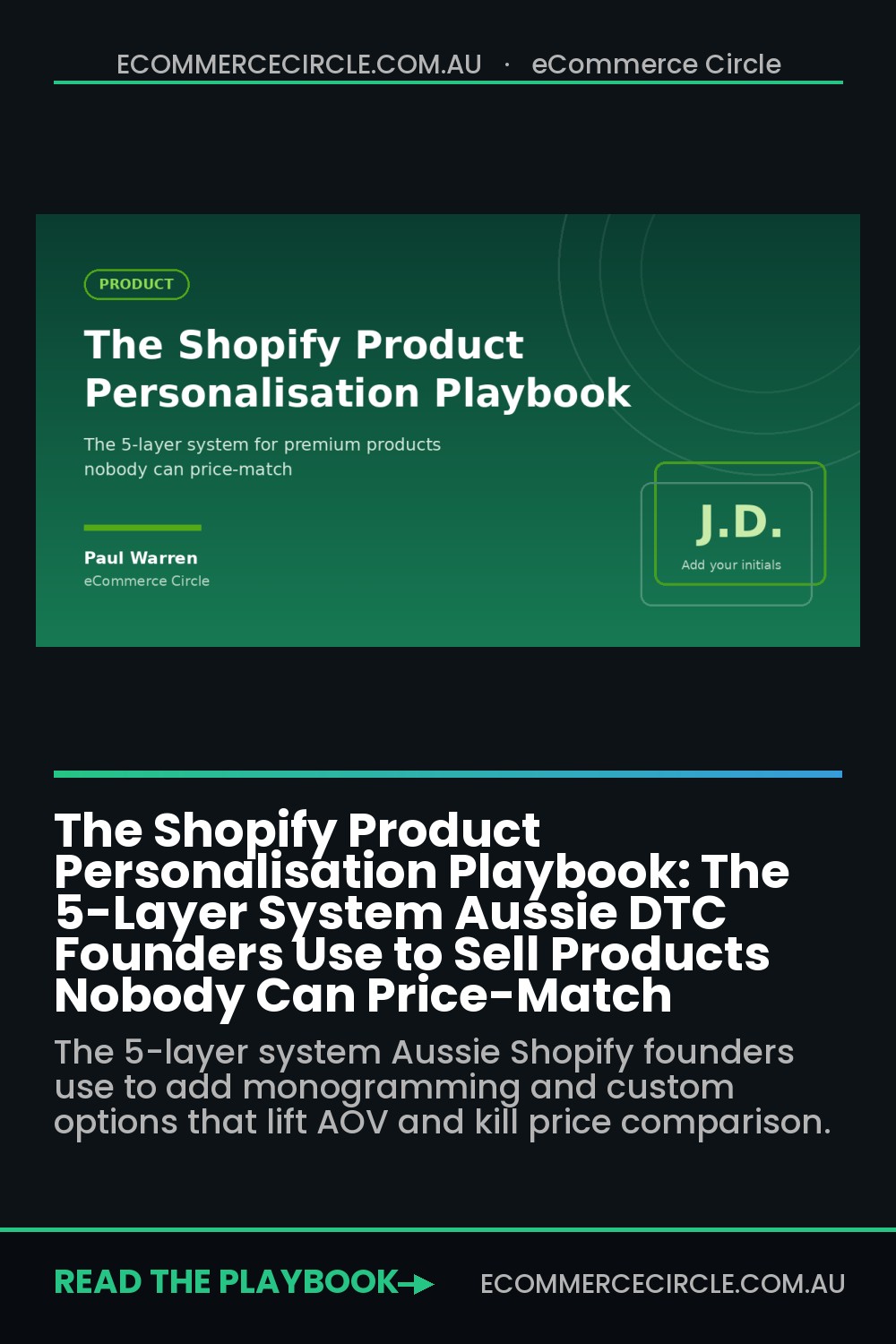 The Shopify Product Personalisation Playbook: The 5-Layer System Aussie DTC Founders Use to Sell Products Nobody Can Price-Match