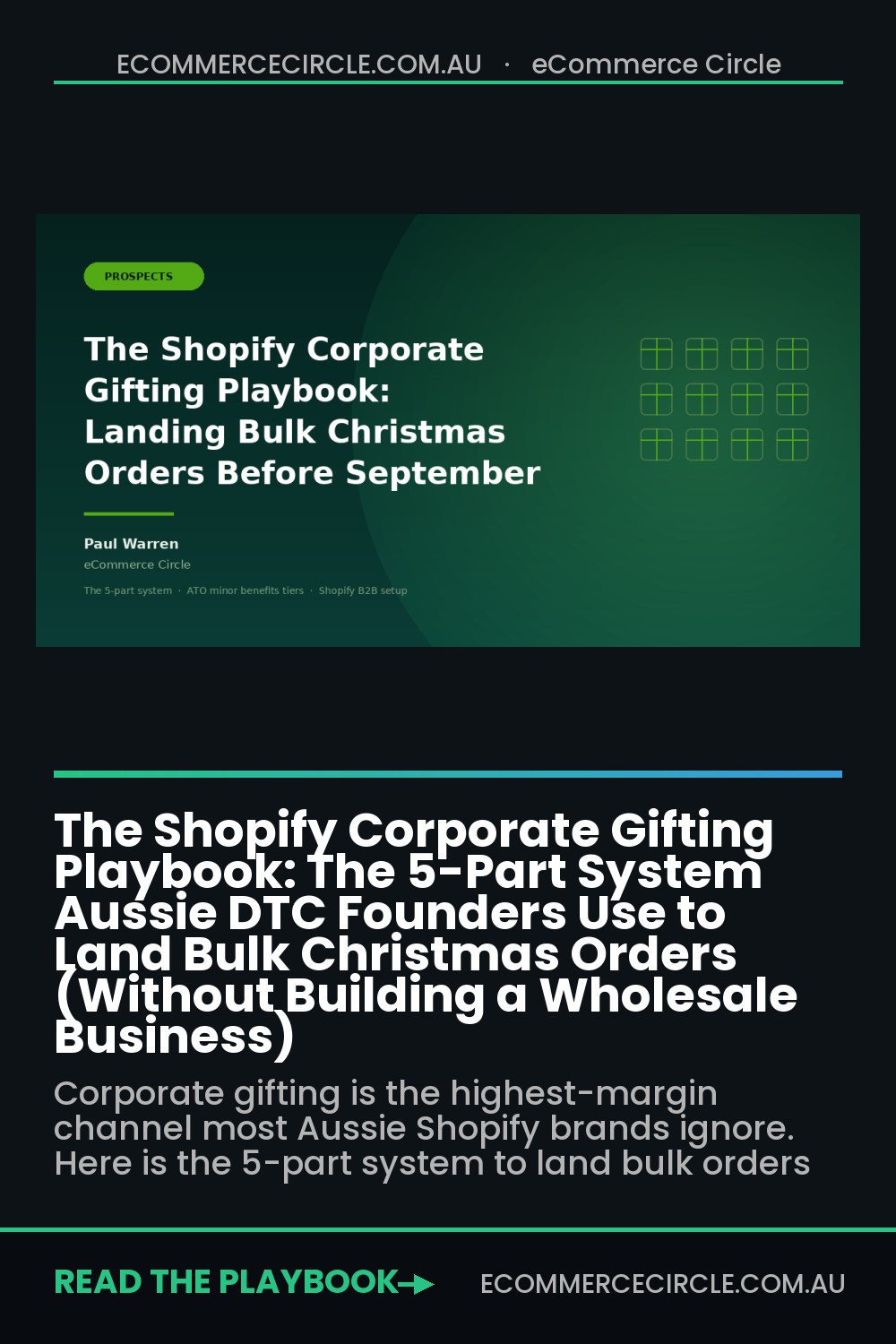 The Shopify Corporate Gifting Playbook: The 5-Part System Aussie DTC Founders Use to Land Bulk Christmas Orders (Without Building a Wholesale Business)