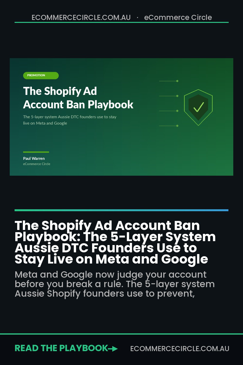The Shopify Ad Account Ban Playbook: The 5-Layer System Aussie DTC Founders Use to Stay Live on Meta and Google