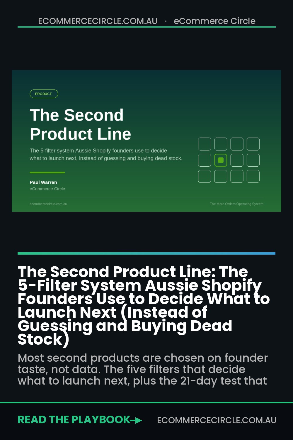 The Second Product Line: The 5-Filter System Aussie Shopify Founders Use to Decide What to Launch Next (Instead of Guessing and Buying Dead Stock)