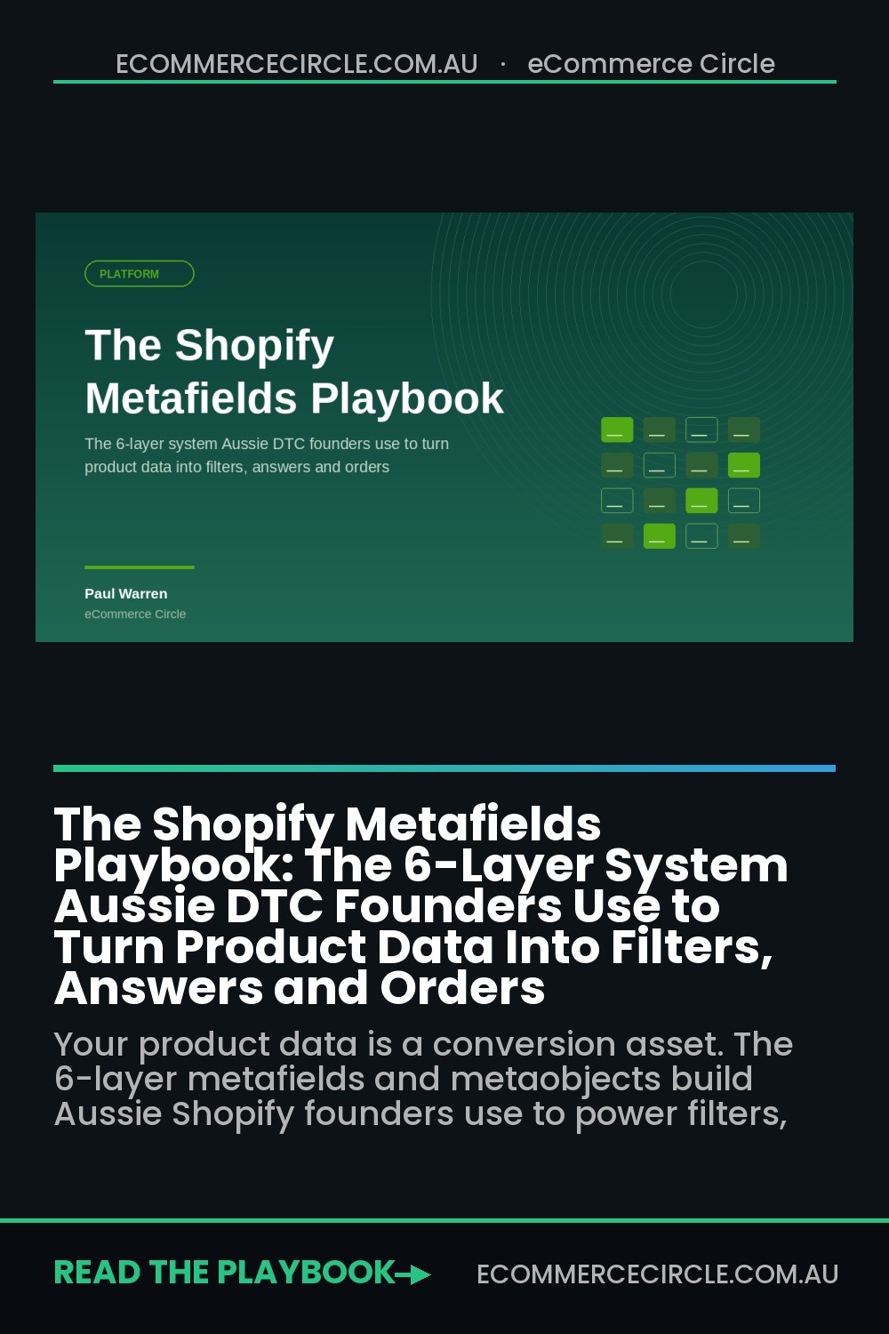 The Shopify Metafields Playbook: The 6-Layer System Aussie DTC Founders Use to Turn Product Data Into Filters, Answers and Orders