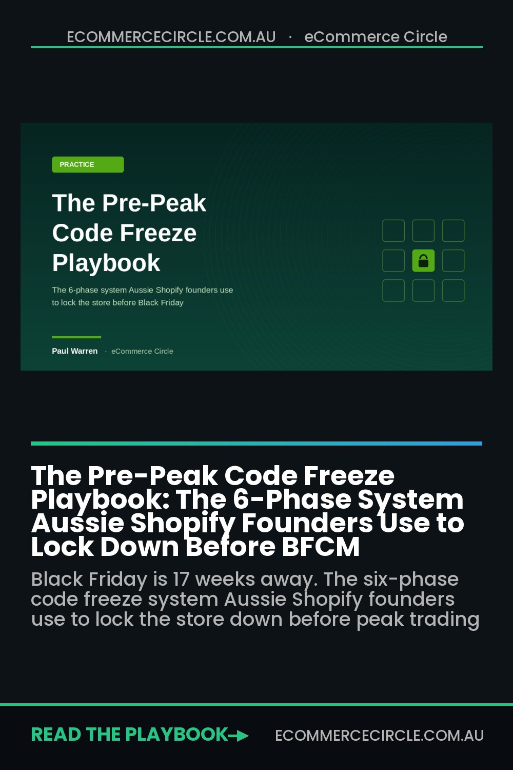 The Pre-Peak Code Freeze Playbook: The 6-Phase System Aussie Shopify Founders Use to Lock Down Before BFCM