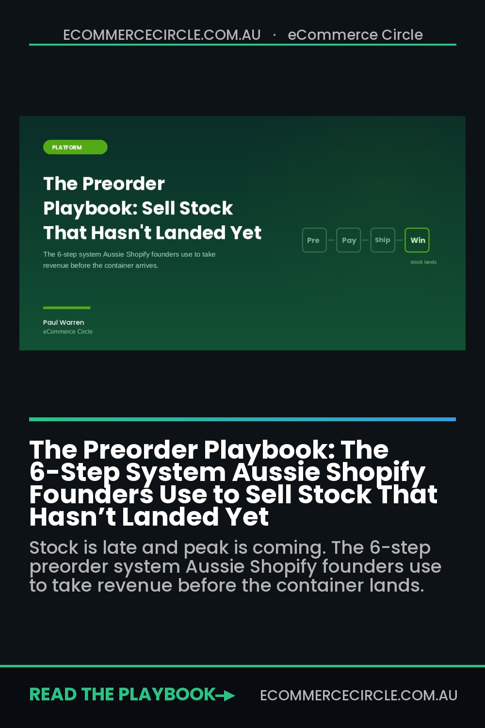 The Preorder Playbook: The 6-Step System Aussie Shopify Founders Use to Sell Stock That Hasn’t Landed Yet