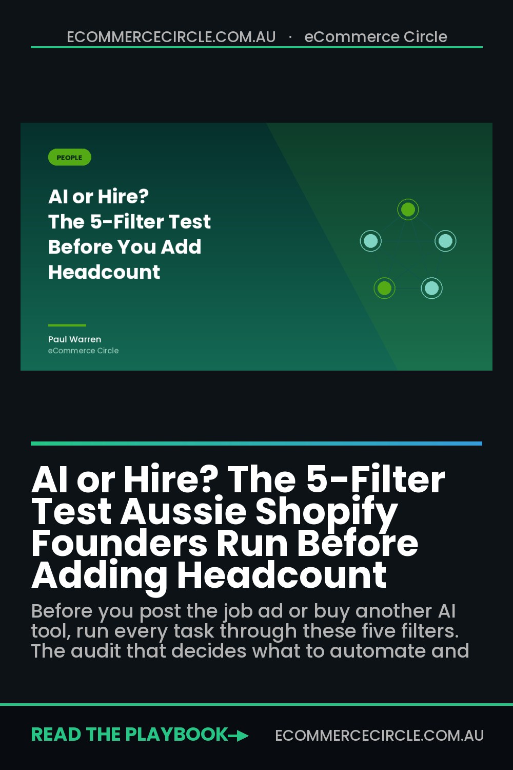 AI or Hire? The 5-Filter Test Aussie Shopify Founders Run Before Adding Headcount