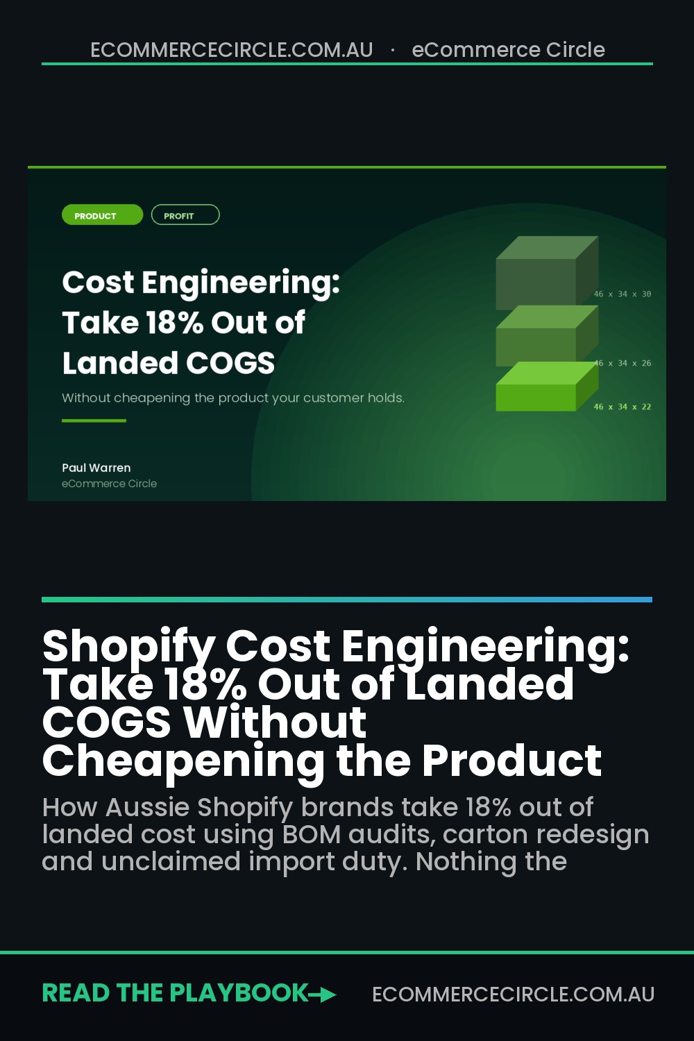 Shopify Cost Engineering: Take 18% Out of Landed COGS Without Cheapening the Product