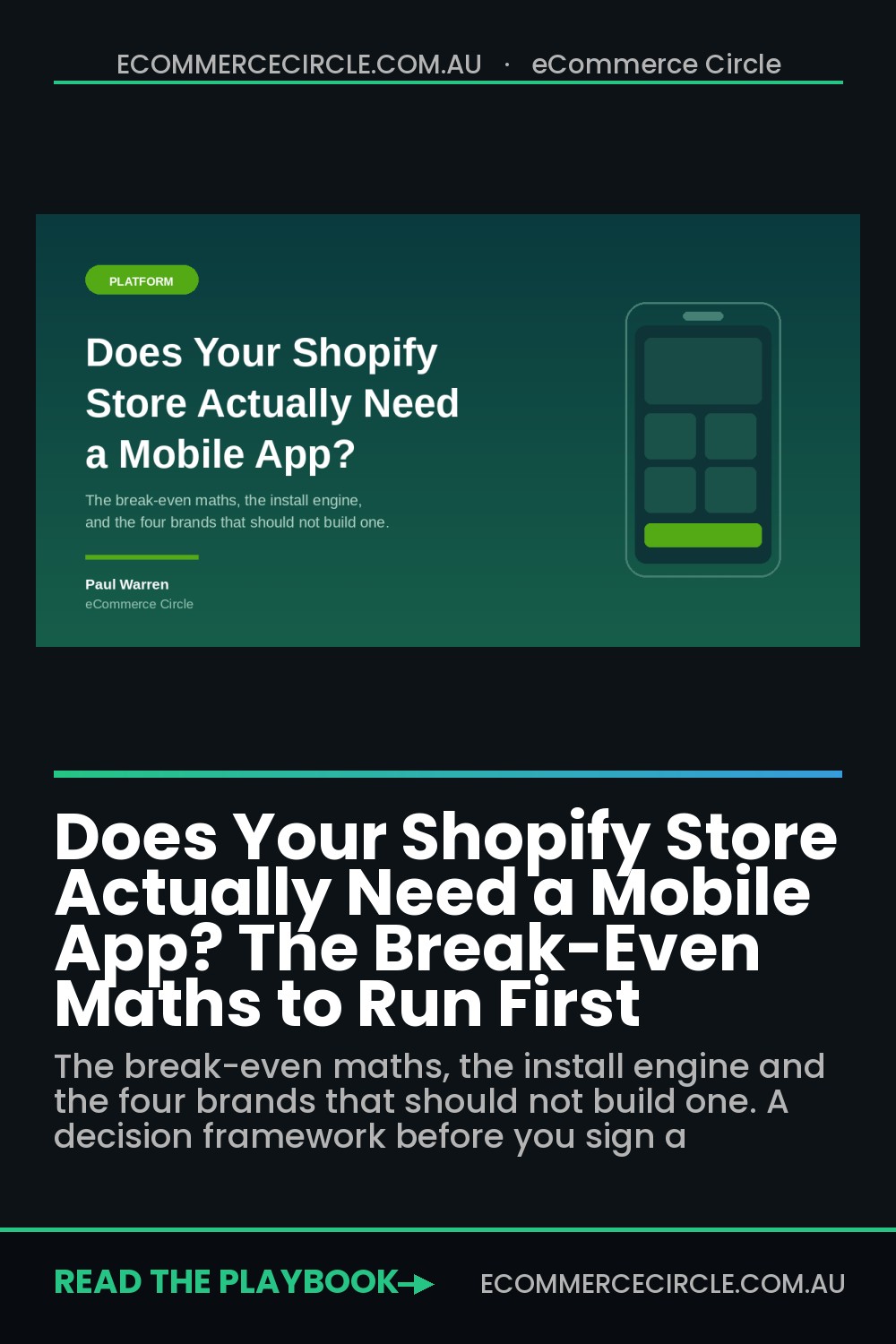 Does Your Shopify Store Actually Need a Mobile App? The Break-Even Maths to Run First