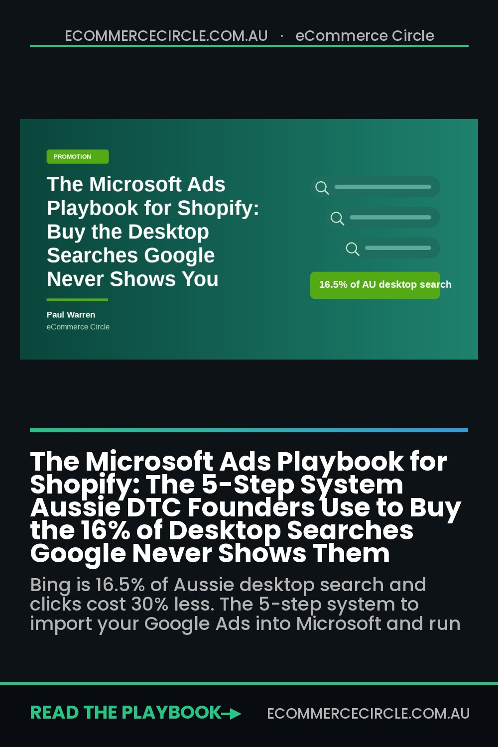 The Microsoft Ads Playbook for Shopify: The 5-Step System Aussie DTC Founders Use to Buy the 16% of Desktop Searches Google Never Shows Them