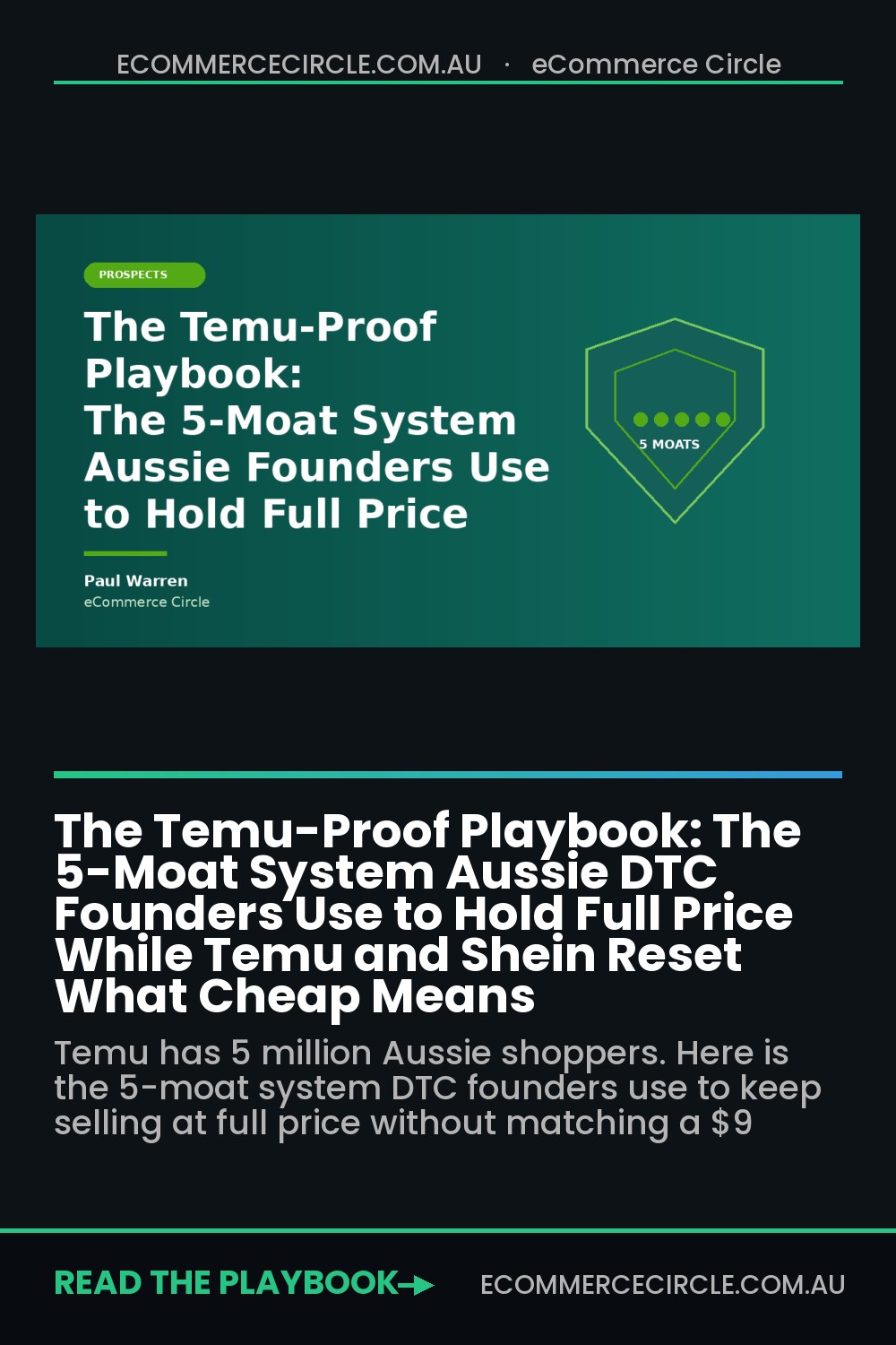 The Temu-Proof Playbook: The 5-Moat System Aussie DTC Founders Use to Hold Full Price While Temu and Shein Reset What Cheap Means