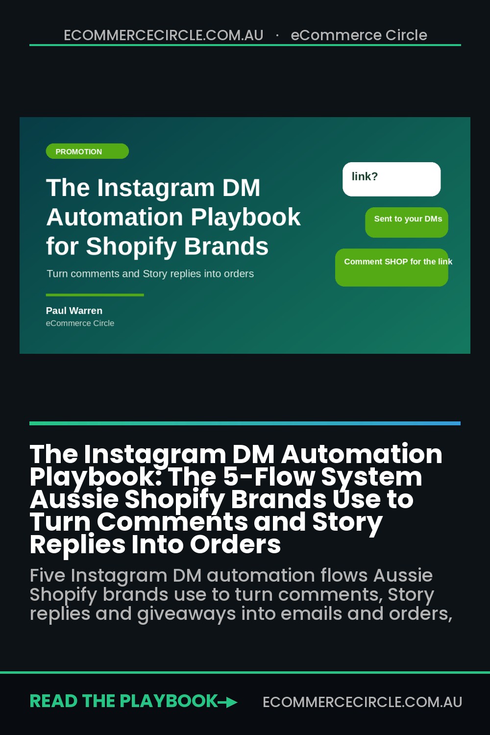 The Instagram DM Automation Playbook: The 5-Flow System Aussie Shopify Brands Use to Turn Comments and Story Replies Into Orders