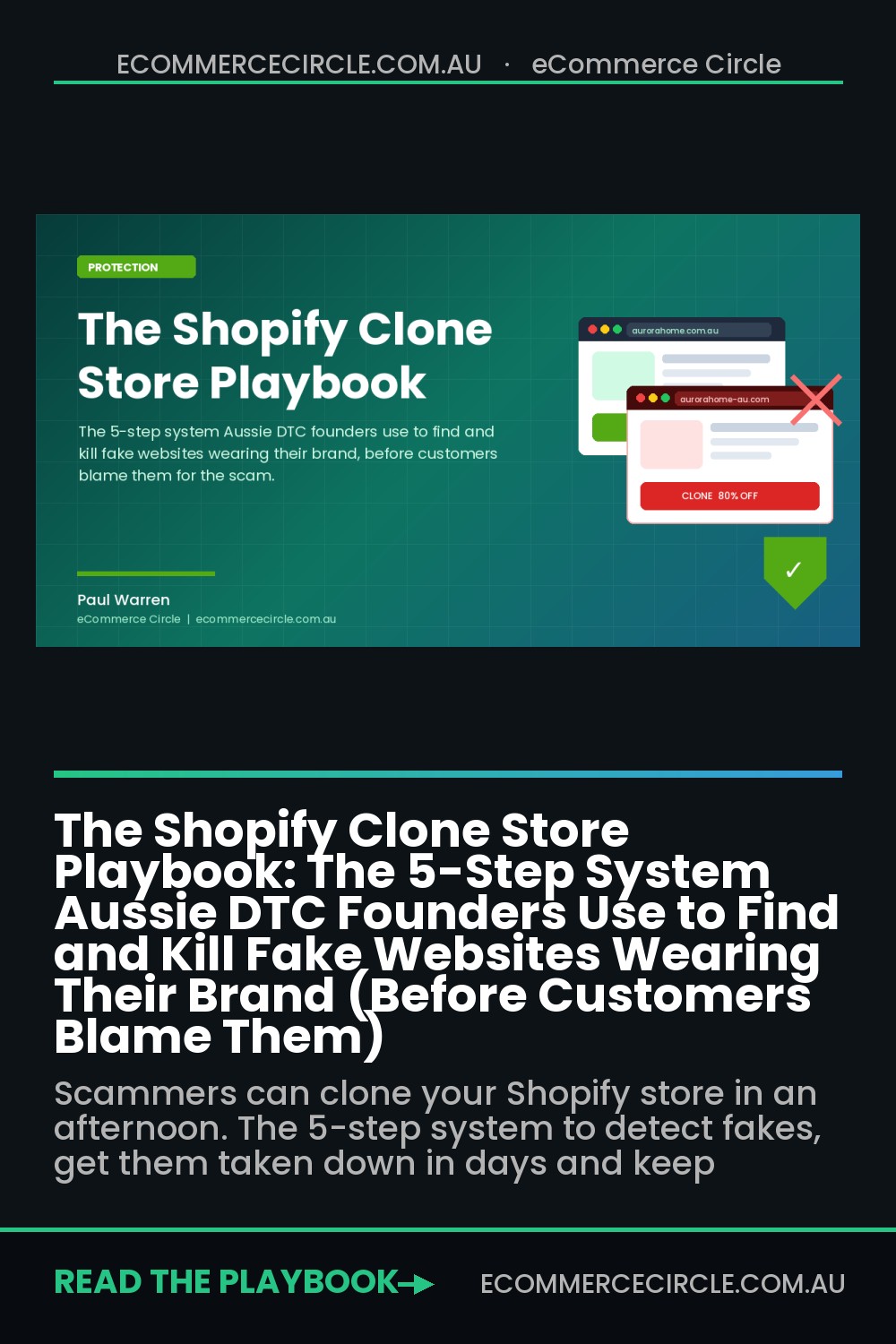 The Shopify Clone Store Playbook: The 5-Step System Aussie DTC Founders Use to Find and Kill Fake Websites Wearing Their Brand (Before Customers Blame Them)