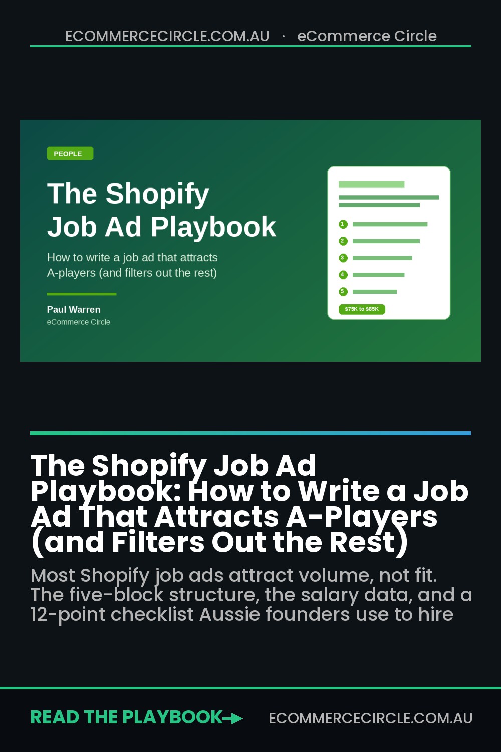 The Shopify Job Ad Playbook: How to Write a Job Ad That Attracts A-Players (and Filters Out the Rest)