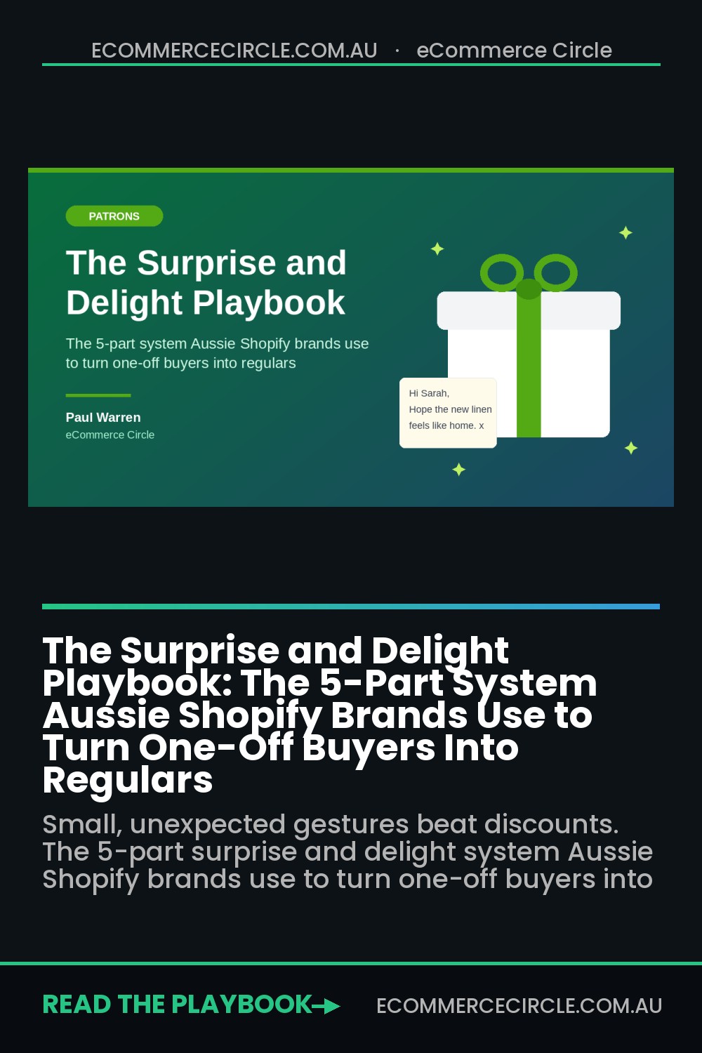 The Surprise and Delight Playbook: The 5-Part System Aussie Shopify Brands Use to Turn One-Off Buyers Into Regulars