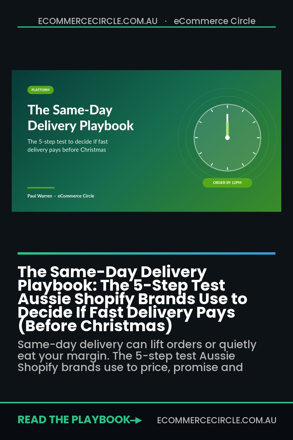 The Same-Day Delivery Playbook: The 5-Step Test Aussie Shopify Brands Use to Decide If Fast Delivery Pays (Before Christmas)