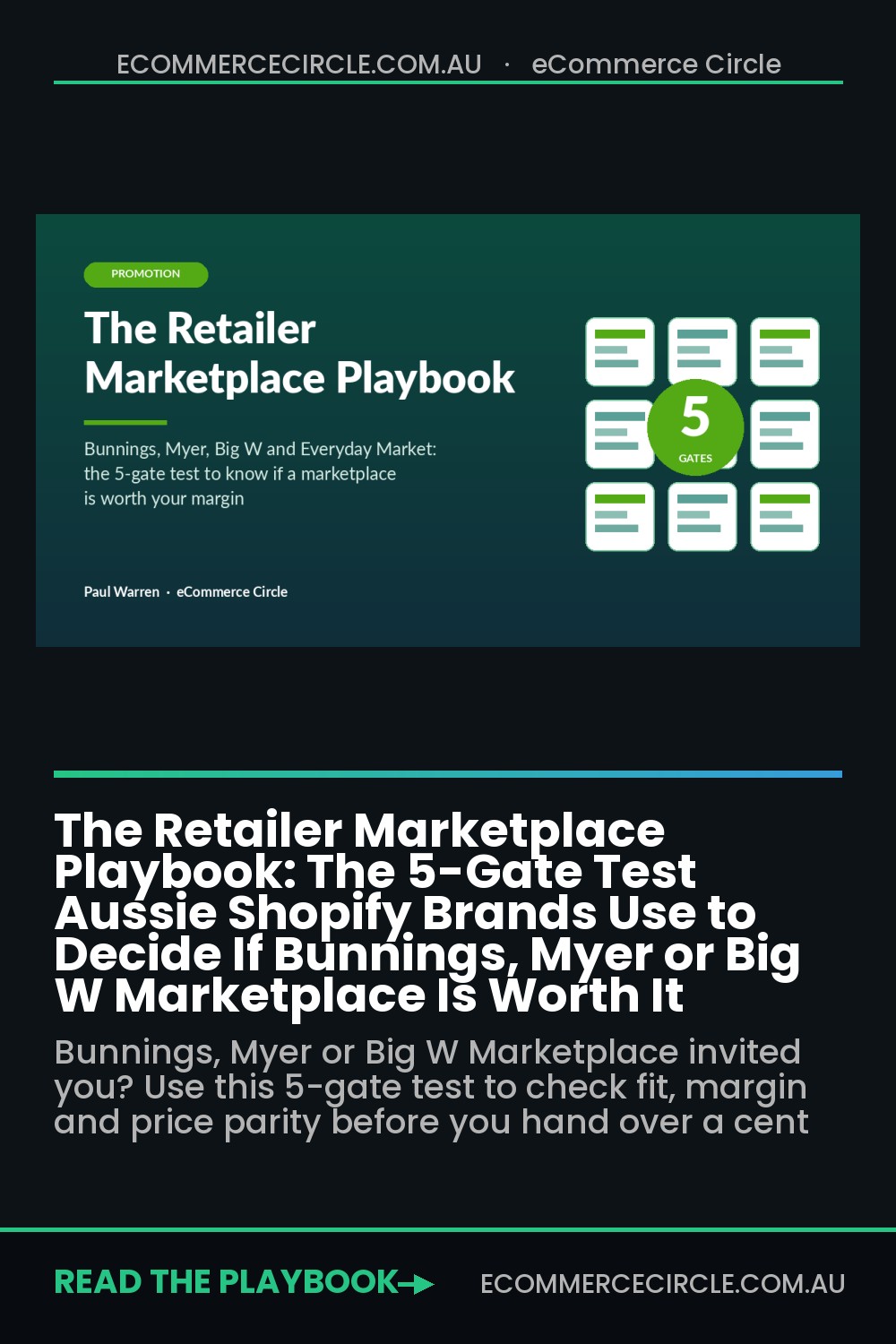 The Retailer Marketplace Playbook: The 5-Gate Test Aussie Shopify Brands Use to Decide If Bunnings, Myer or Big W Marketplace Is Worth It