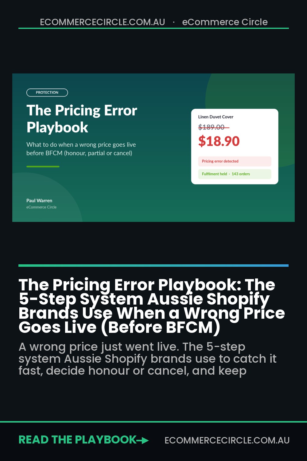 The Pricing Error Playbook: The 5-Step System Aussie Shopify Brands Use When a Wrong Price Goes Live (Before BFCM)
